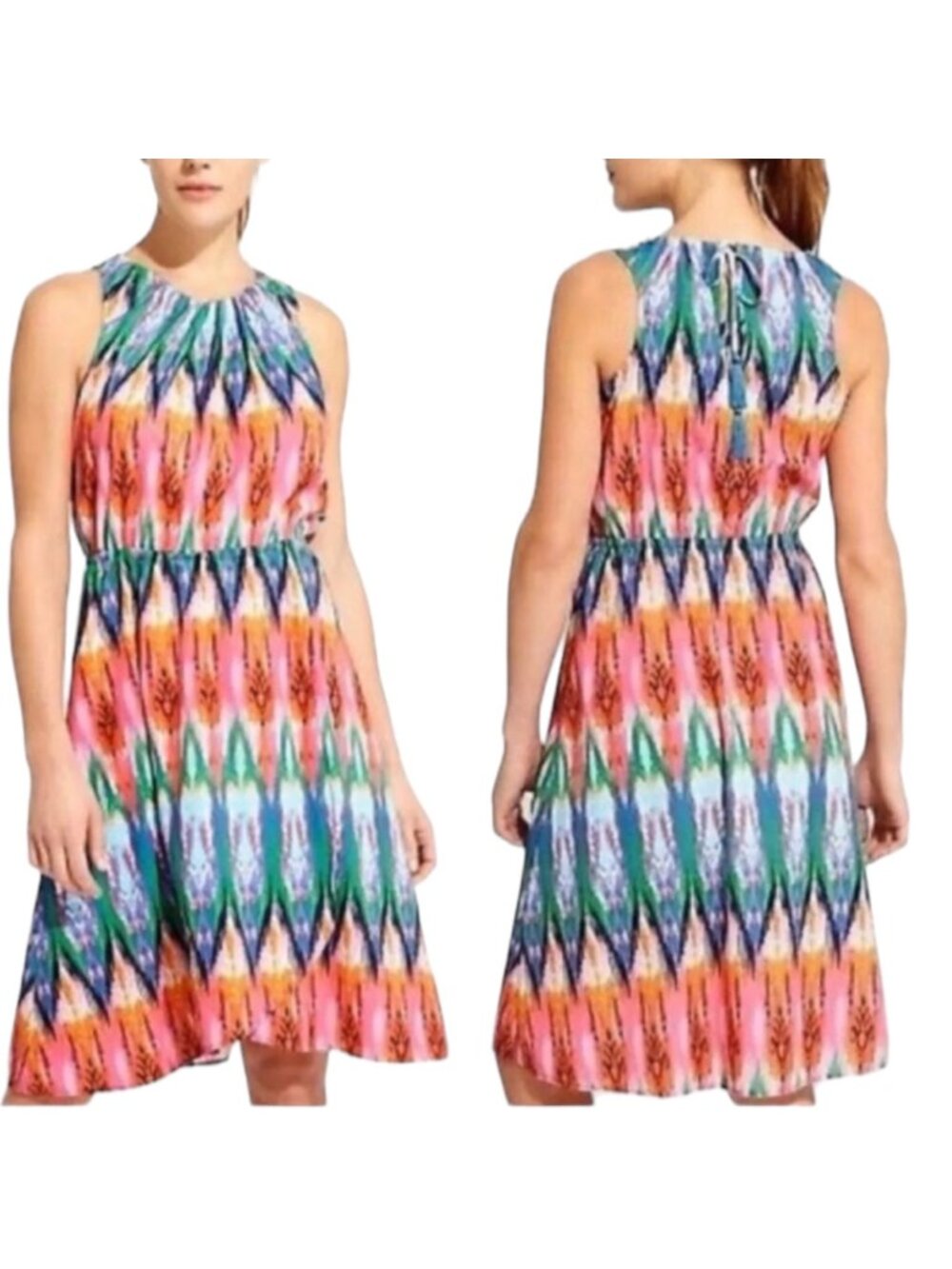 Athleta NWT $98 Women's Multicolor Ikat Martinique Sleeveless Dress, Size XS